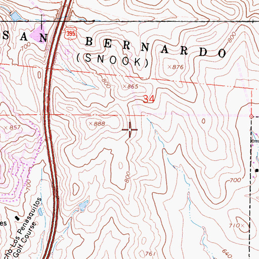 Topographic Map of Highland Ranch Park, CA