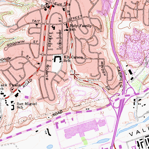 Topographic Map of Mission Heights Park, CA