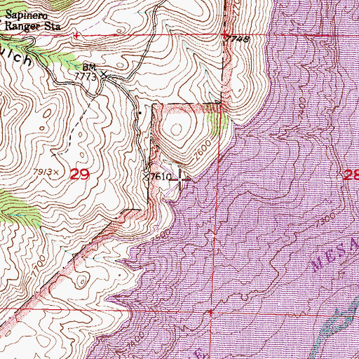 Topographic Map of McIntyre Gulch, CO