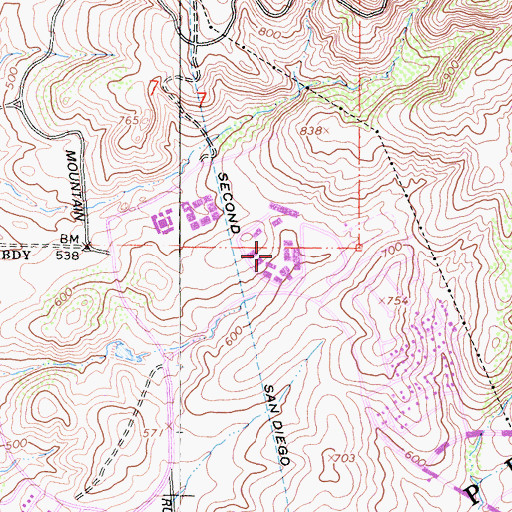 Topographic Map of Mount Carmel High School, CA