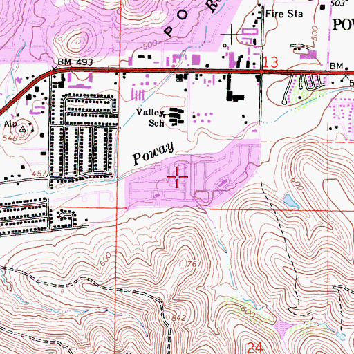 Topographic Map of Poway Royal Mobile Estates, CA