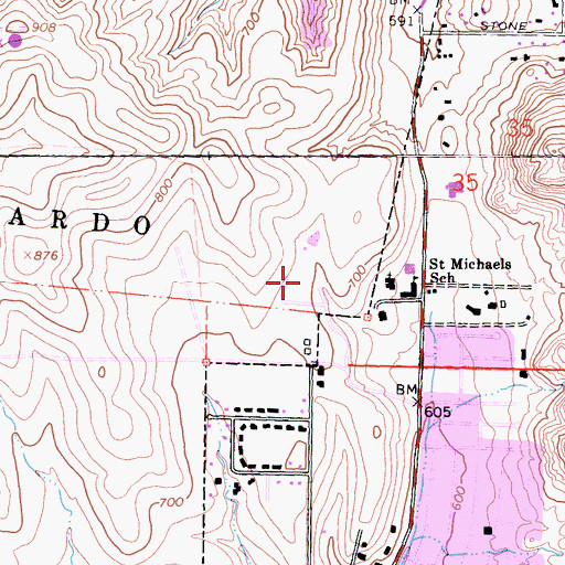 Topographic Map of Rancho Bernardo High School, CA