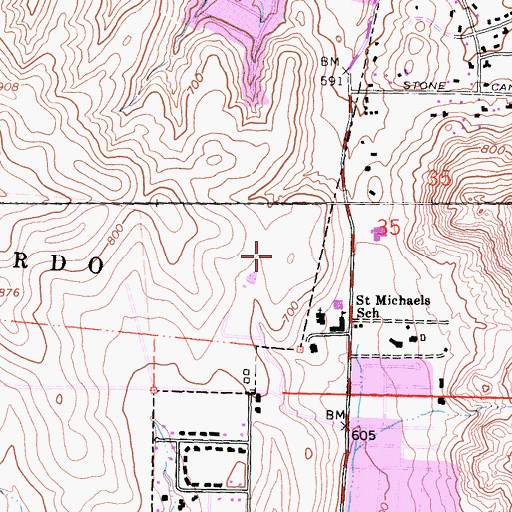 Topographic Map of Rancho Bernardo Middle School, CA