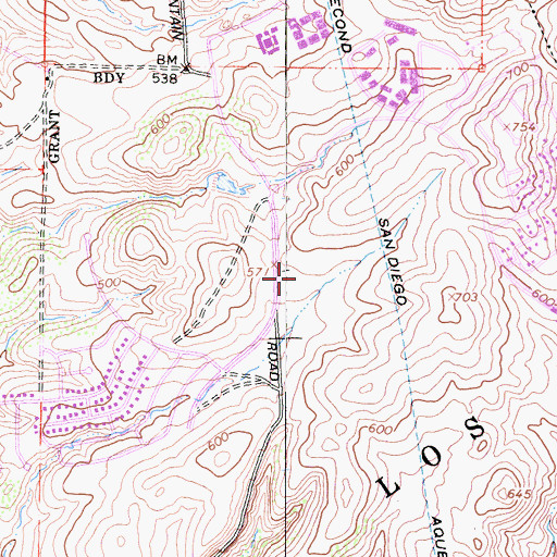 Topographic Map of Rancho Penasquitos Town Center Shopping Center, CA