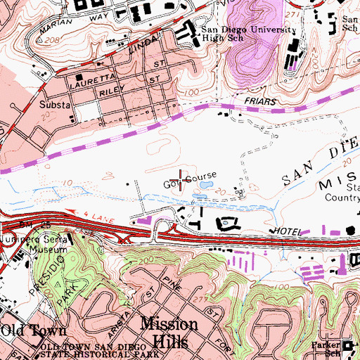 Topographic Map of River Valley Golf Course, CA