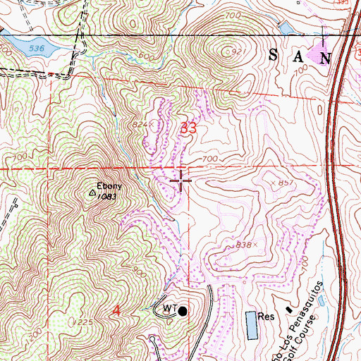 Topographic Map of Rolling Hills Park, CA