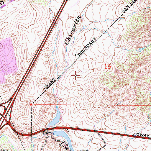 Topographic Map of Sabre Springs, CA