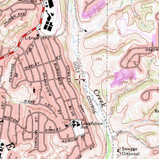 Topographic Map of Sam Snead All American Golf Course, CA