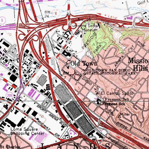 Topographic Map of Squibob Square, CA