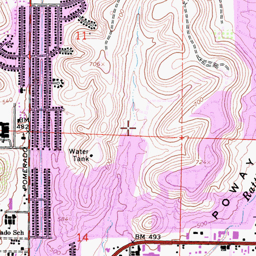 Topographic Map of Starridge Park, CA