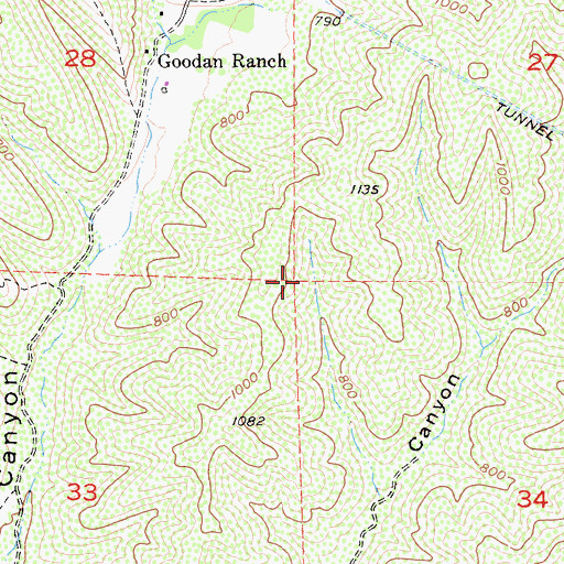 Topographic Map of Sycamore Canyon Open Space Preserve, CA