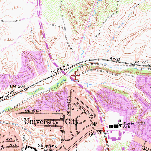 Topographic Map of University City High School, CA