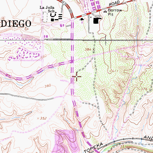Topographic Map of University Towne Centre Shopping Center, CA