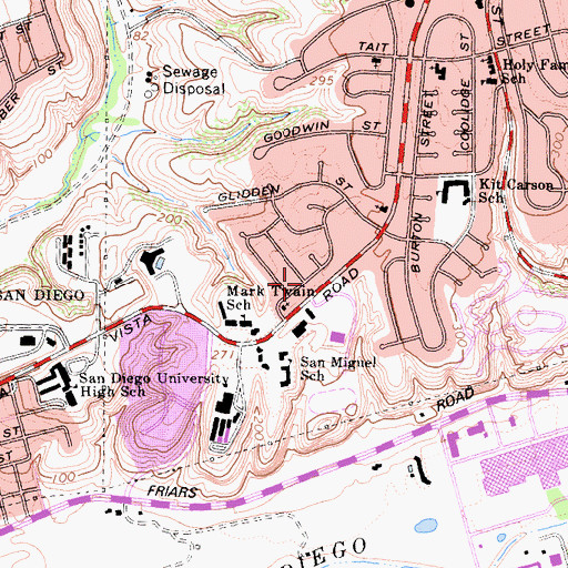 Topographic Map of Baha'i Faith Church, CA