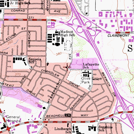 Topographic Map of The Church of Jesus Christ of Latter Day Saints, CA