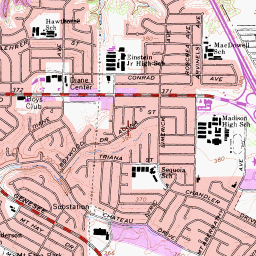 Topographic Map of Church of the Nazarene, CA