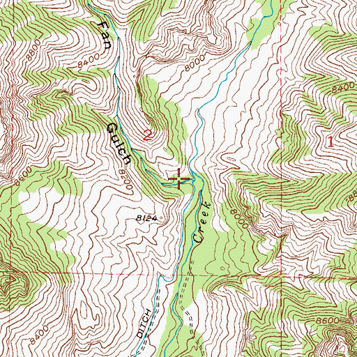 Topographic Map of Fan Gulch, CO