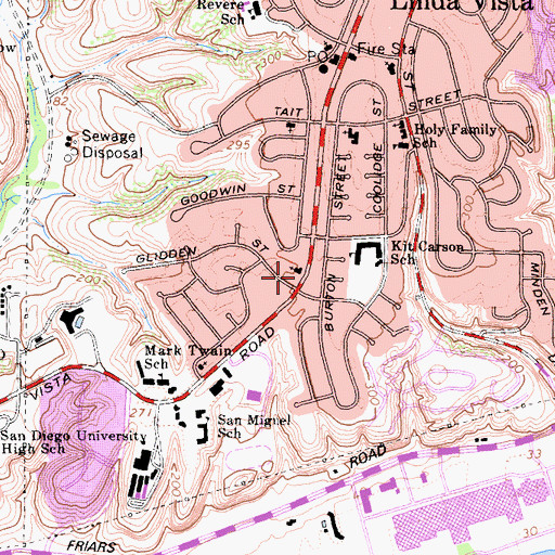 Topographic Map of Church of the Nazarene, CA
