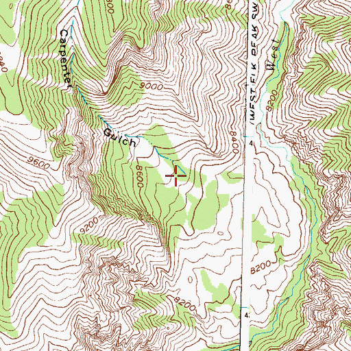 Topographic Map of Carpenter Gulch, CO