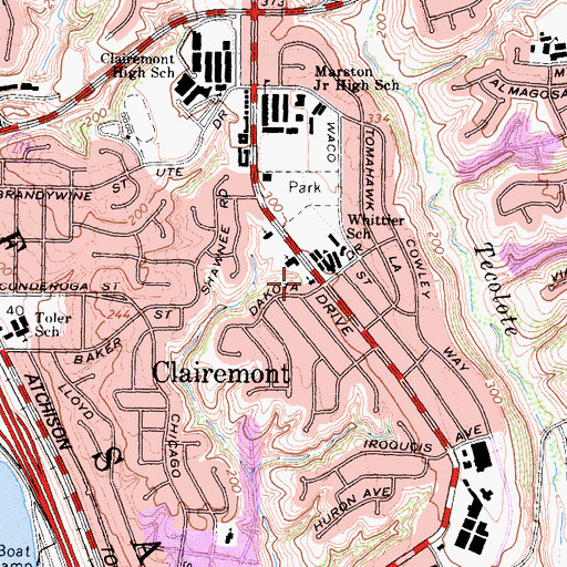 Topographic Map of Eight Church of Christ Scientist, CA