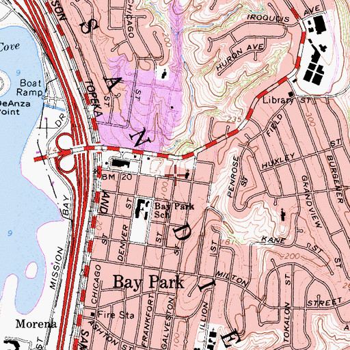 Topographic Map of First Oriental Mission Church, CA