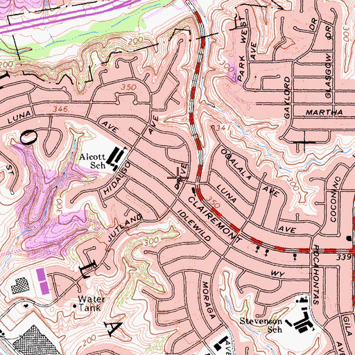 Topographic Map of Full Gospel Temple, CA