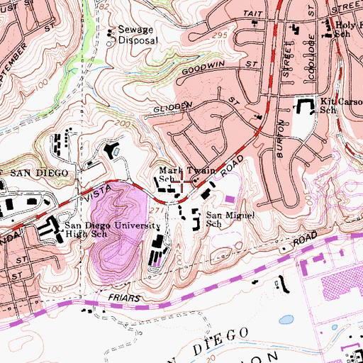 Topographic Map of Kingdom Hall of Jehovahs Witnesses, CA