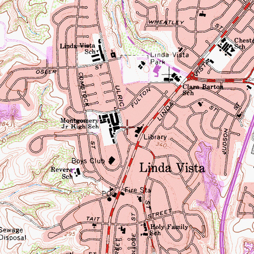 Topographic Map of Korean Calvary Church, CA