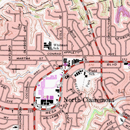 Topographic Map of Korean Congregational Church, CA
