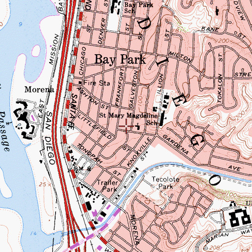 Topographic Map of Korean Joy Baptist Church, CA