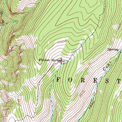 Topographic Map of Poison Spring, CO