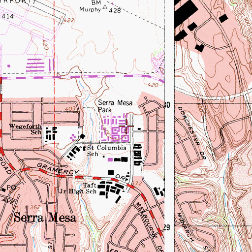 Topographic Map of Mission Village Southern Church, CA