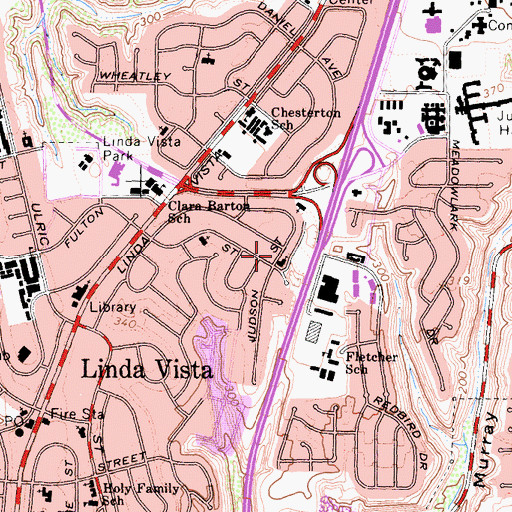 Topographic Map of Oasis Christian Fellowship Church, CA