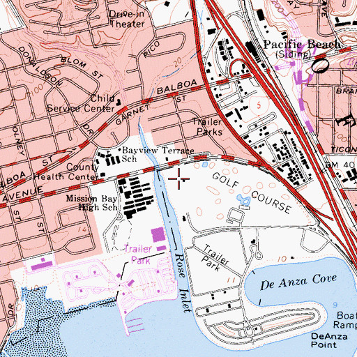 Topographic Map of Pacific Plaza II Shopping Center, CA
