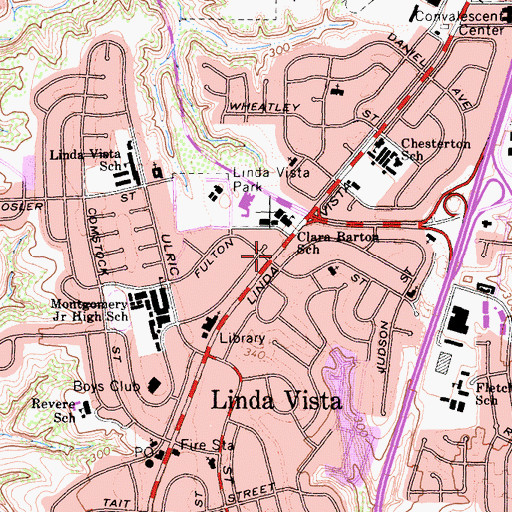 Topographic Map of Paul E Kidd African Methodist Episcopal Church, CA