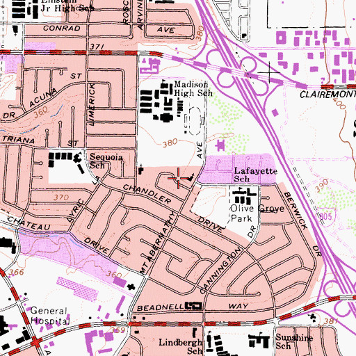Topographic Map of Reformation Lutheran Church, CA