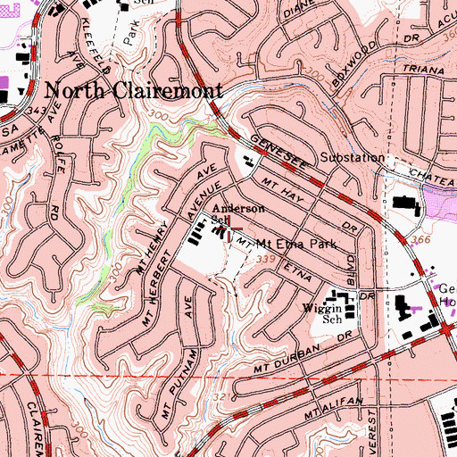 Topographic Map of Reorganized Church of Jesus Christ of Latter Day Saints, CA
