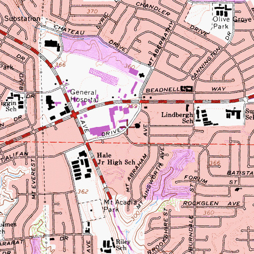 Topographic Map of Saint Catherine Labourne Catholic Church, CA