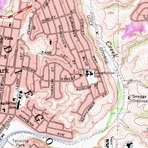 Topographic Map of Saint Davids Episcopal Church, CA