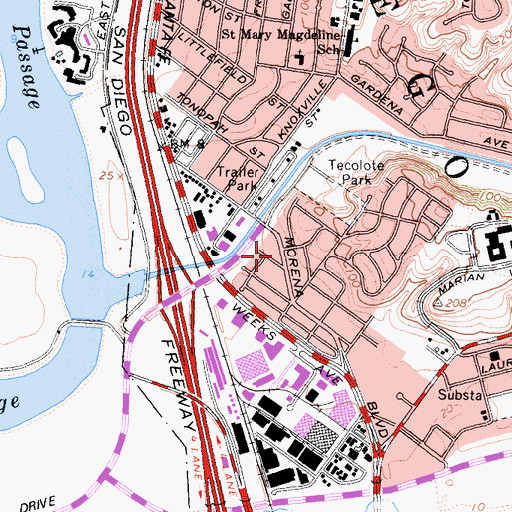 Topographic Map of Science of Mind Church, CA