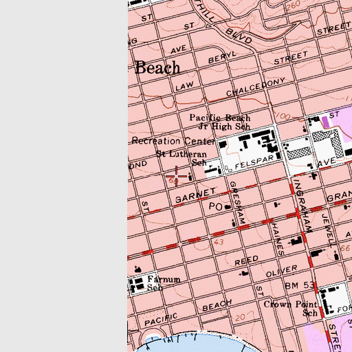 Topographic Map of Seventh Church, CA