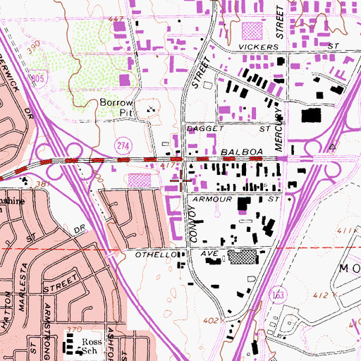 Topographic Map of Star Center Shopping Center, CA