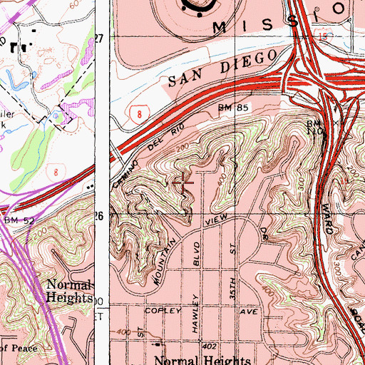 Topographic Map of Carmelite Monastery, CA