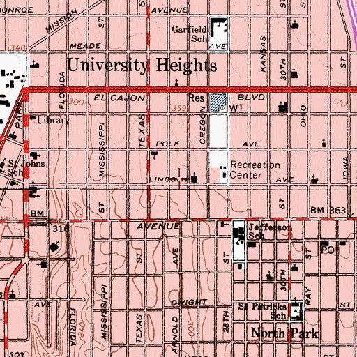 Topographic Map of The Church of Jesus Christ of Latter Day Saints, CA