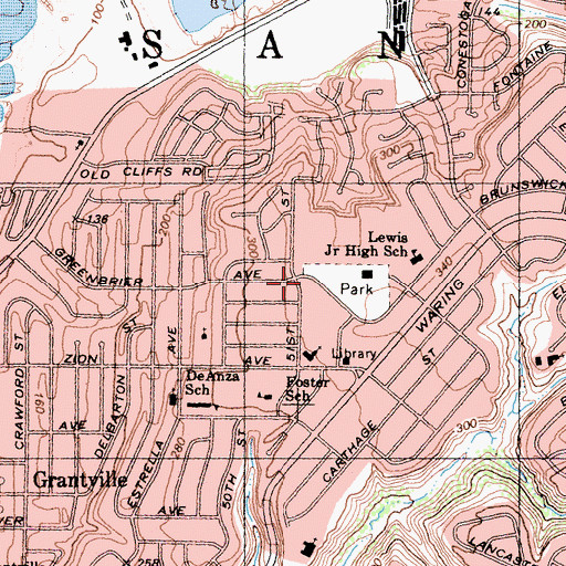 Topographic Map of The Church of Jesus Christ of Latter Day Saints, CA