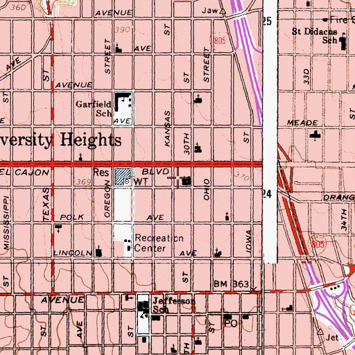 Topographic Map of Covenant Presbyterian Church, CA