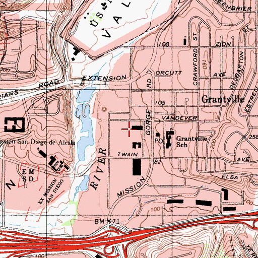 Topographic Map of Faith Deliverance Church of God in Christ, CA