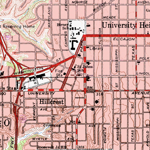 Topographic Map of First Alliance Church, CA
