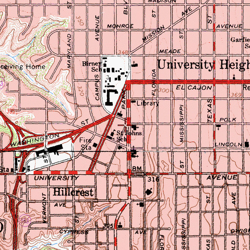 Topographic Map of First Christian Fellowship Church, CA