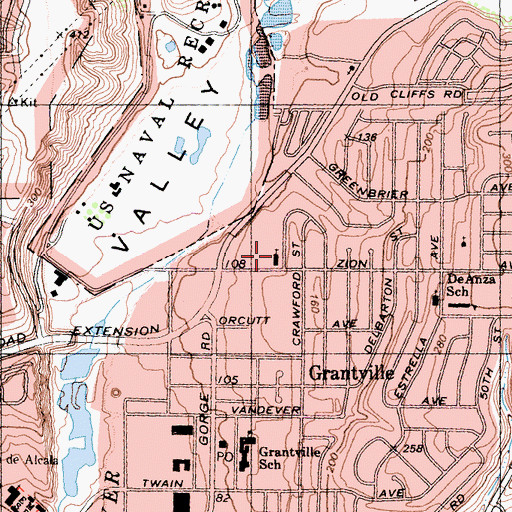 Topographic Map of Grace Assembly Church, CA